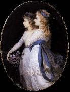 Jean Urbain Guerin Georgiana, Duchess of Devonshire, with Lady Elizabeth Foster oil painting